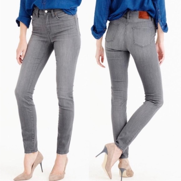 J Crew Factory Womens High Rise Skinny Gray Denim Jeans Stretch Size 27 - Picture 1 of 11